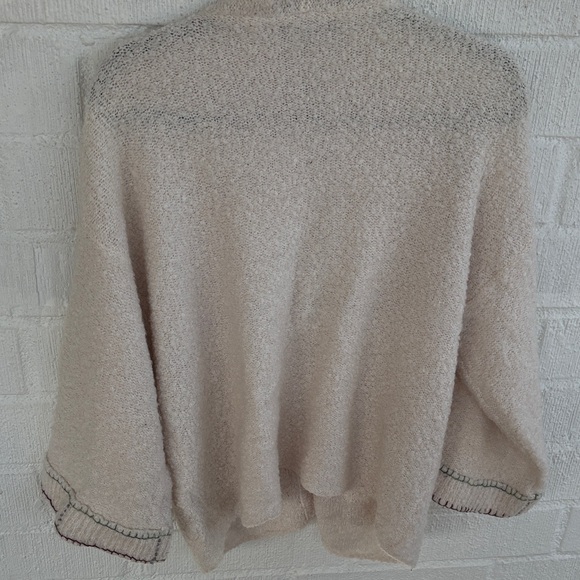 ii sisters Wool Knit Cream Open-Front Holiday Cardigan sz S/M - Picture 6 of 6